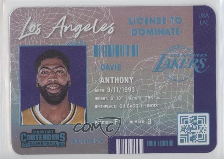 2021-22 Panini Contenders License to Dominate Anthony Davis #4 16n7