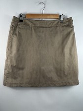 Adidas Climacool Tennis Skirt Sz 10 Tan White pen Striped Golf Skort