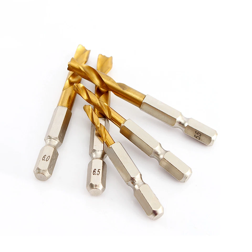 Bit-Bohrer Set Akkuschrauber HSS-Titan 1/4" Sechskantschaft Bitbohrer 1,5 - 13mm - Bild 3 von 4