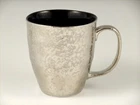 Arita yaki ware Japanese Coffee Tea Mug cup Silver Platinum Black Glaze Japan
