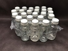 (24) Lab 30mL 1oz Glass Boston Round Sample Vials w/ 20-400 Metal Screw Cap