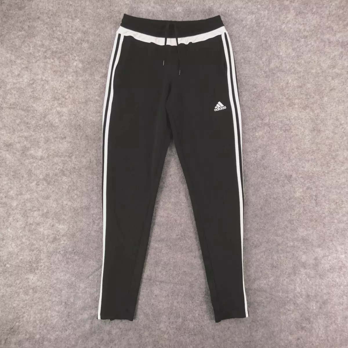 Adidas Track Pants Women Small (8-10) Stretch Black Climacool Elastic Waist  Logo