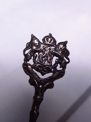 Coin Silver Vintage LIONS & CROWN EMBLEM SPOON English 3 1/2