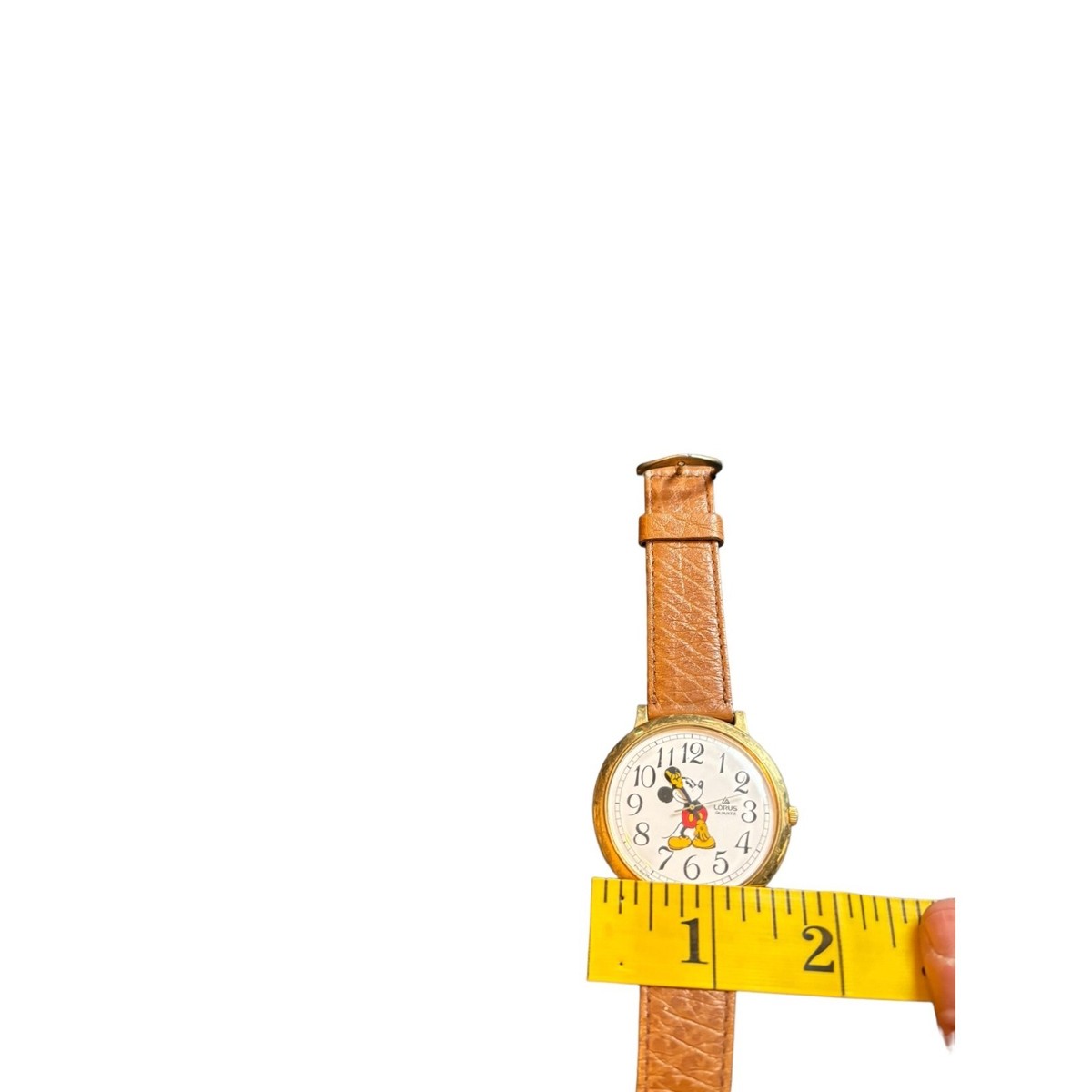 Vintage Lorus Quartz Mickey Mouse Watch Brown Leather Band  display picture 3