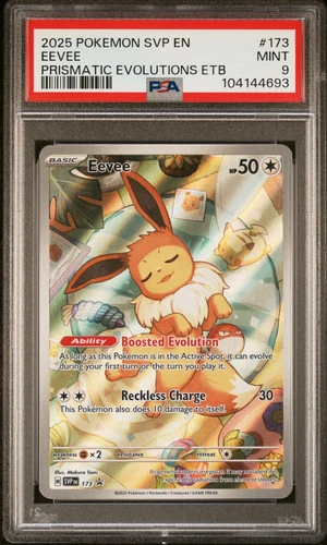 Pokemon Scarlet & Violet Prismatic Evolutions ETB Promo Eevee 173 PSA 9