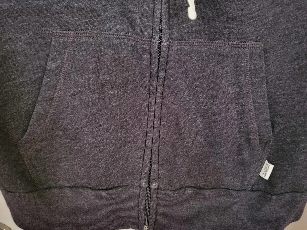 UNDERCOVER Felpa con cappuccio rosa Victoria's Secret donna nera canguro tasche cerniera intera taglia S.