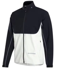 NEW MENS FOOTJOY GOLF L/S DRYJOYS SELECT TOUR RAIN JACKET, NAVY/WHITE, LARGE