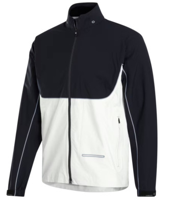 NEW MENS FOOTJOY GOLF L/S DRYJOYS SELECT TOUR RAIN JACKET, NAVY/WHITE, LARGE