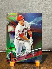 2017 Bowman’s Best #25 Mike Trout Green Refactor #’d/99 Angels MVP Clean