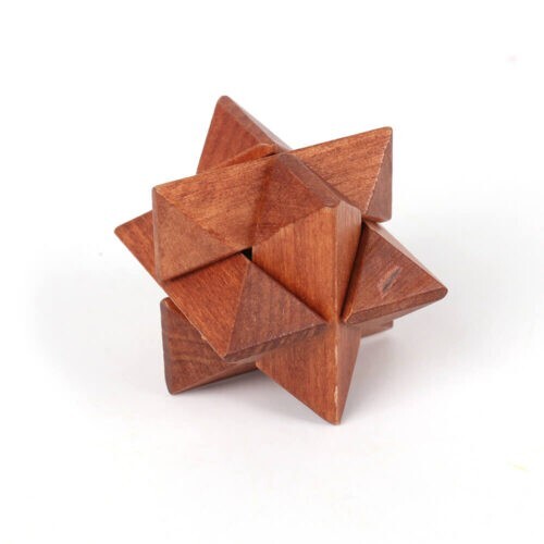Set 3x 3D wooden New in box interlocking brain teaser puzzle gift for smart kids - Picture 5 of 5