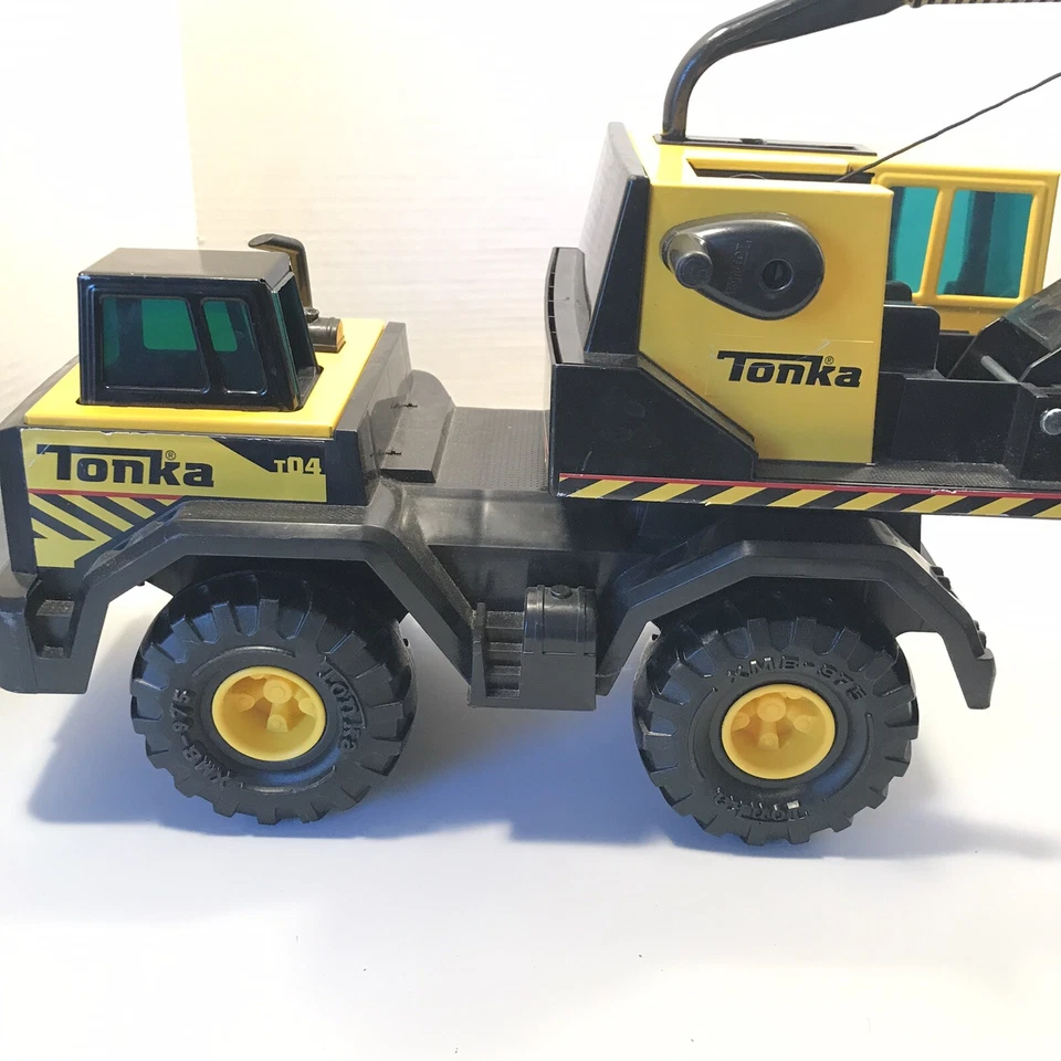 Retroexcavadora Hasbro Tonka 2013 camión grúa #93931 plástico y acero con ruedas XMB-975 Foto 2 de 4