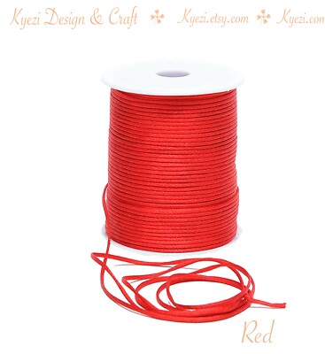 1mm Satin Rattail Cord Shamballa Macrame Kumihimo String 5/10/25/50/100 Yards