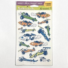 NEW Stickety-Doo-Da RACE CARS DINOSAURS ROBOTS Stickers 10 Sheets 3 Designs