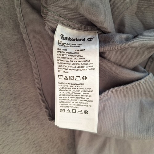 Timberland sovracamicia 2XL XXL circonferenza petto 52" uomo grigia maniche lunghe bottoni completi davanti - Foto 10 di 12