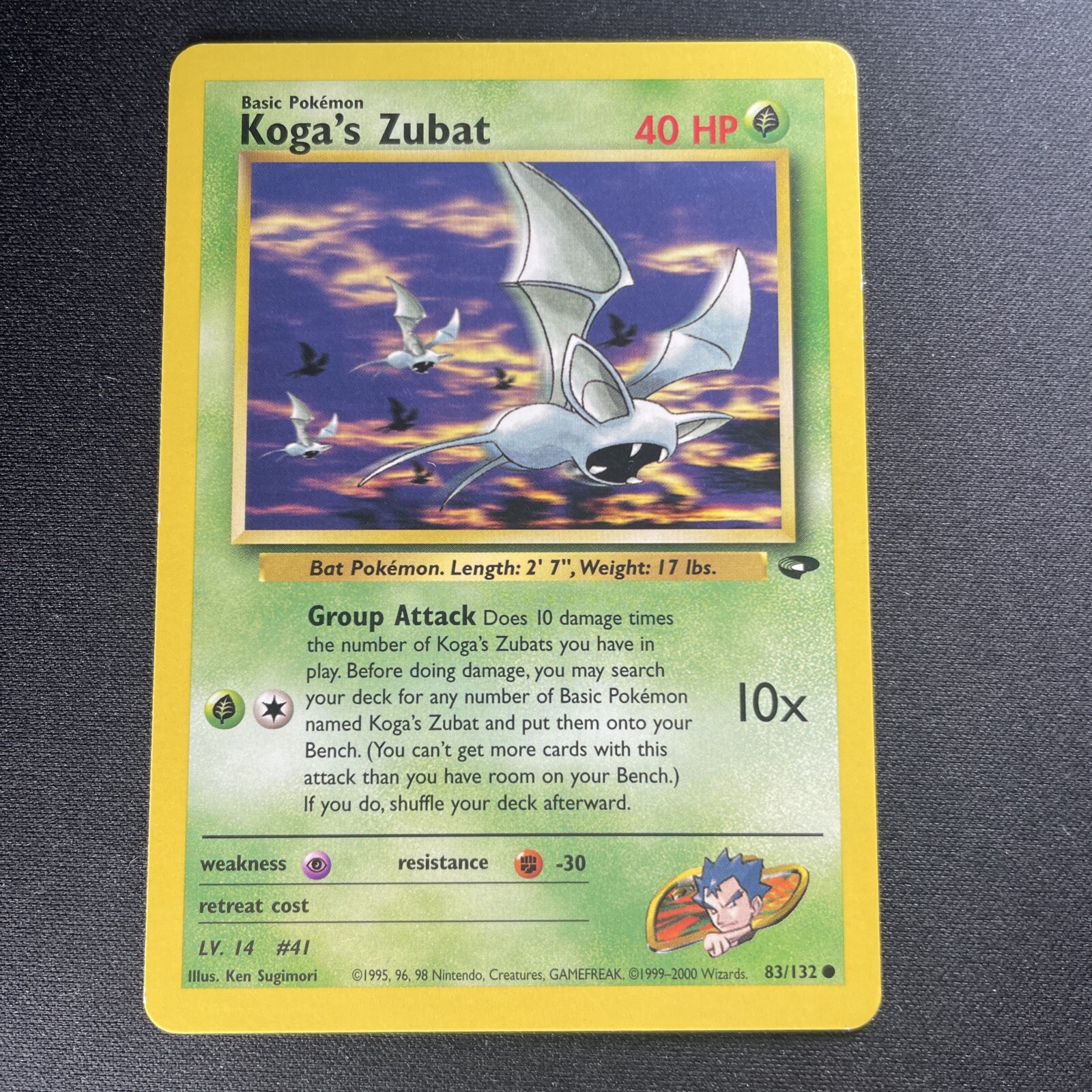 Pokemon Gym Challenge KOGA’S ZUBAT Vintage 83/132 NM