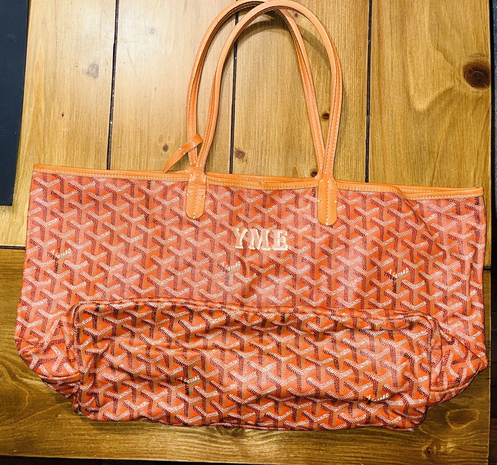 GOYARD Borsa tote bag rivestita in tela Saint Louis PM arancione