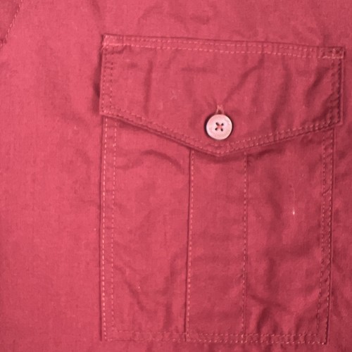 Structure Shirt Mens Sz XL Red Button Flap Pockets Roll Tab Sleeves - Picture 5 of 15