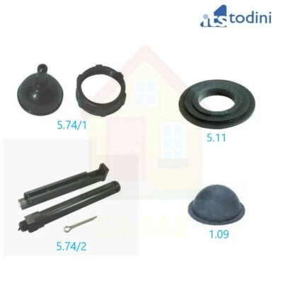 RICAMBI ORIGINALI CASSETTA SCARICO CERAMICA WC ITS TODINI kit. 4 pezzi
