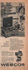 1954 WEBCORE Jubilee & Midge Portable Hi-Fi Phonographs Print Ad