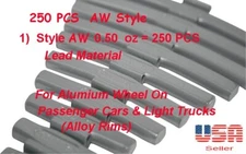 250 Pcs LEAD CLIP-ON WHEEL WEIGHT BALANCE 0.50 oz AW Style for Alloy Wheel