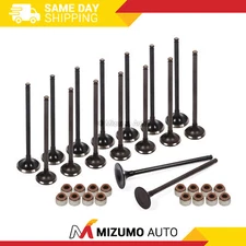 Intake Exhaust Valves w/ Seals Fit 92-05 Honda Civic Del Sol D16Z6 D17A1 A2