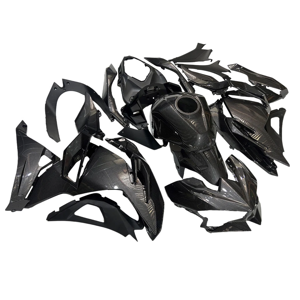 Kit de carenado efecto carbono + tanque para carrocería Kawasaki Ninja 500 2024 2025 EX500 Foto 2 de 4