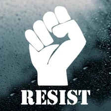 Resist with Protest Fist Vinyl Decal | Solidarity Resistance | Die Cut Decal