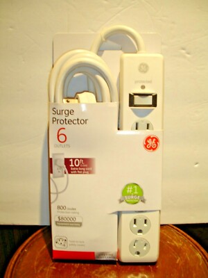 SURGE PROTECTOR, 6 OUTLETS, 10 FT. EXTRA-LONG CORD w/FLAT PLUG, B R A N D  N E W