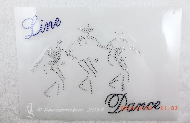 Hotfix Strass Bügelbild Bügelmotiv LINE DANCE 4 Farben Wahl 140322 Karostonebox - Bild 2 von 4