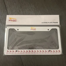 In N Out Burger New Drink Cup Red and White License Plate Frame Holder