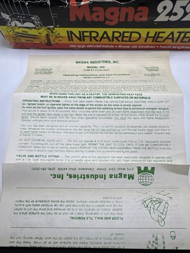 Magna 252 Infrared Heater Amazing All Purpose Tool In Box W0-252P - Picture 19 of 20