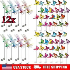12Pcs Fake Dragonfly Clips Clip on Dragonfly for Outdoors Garden Decor AE
