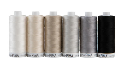 Cotton Sewing Thread Spool Set Neutral Colors 50wt Quilting 6 Spools