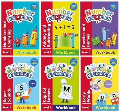 Numberblocks - and Alphablocks Red Level Workbook Set 6 Books - Shri - J245z