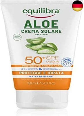 Equilibra Solars, Aloe Sonnencreme LSF 50+, mit Aloe Vera, Vitamin C und E,