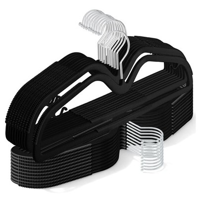 LemonRoad 50 Pack Upgraded Plastic Short Neck Hangers, Anti-Slip Space Saving...