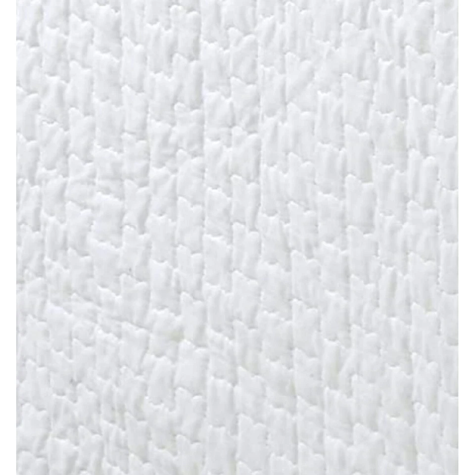 White Quilted Bed Skirt Dust Ruffle Matelasse Tailored 16" - Image 3 of 3