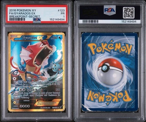 PSA 1 2016 POKEMON XY BREAKPOINT SECRET #123 FULL ART/GYARADOS EX