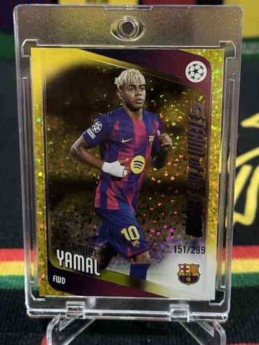 2025-26 Topps UEFA UCC Lamine Yamal #10 Gold Sparkle /299 A1