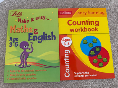 2 x neue Lernbücher Letts Mathe Englisch Collins Zählen Phonetik Mathematik
