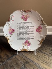 Ten Commandments Vintage 8" Gold Trim Plate