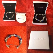 CHARM BRACELET UNBRANDED IN THE STYLE OF PANDORA INCLUDES ORIGINAL GIFT BOX
