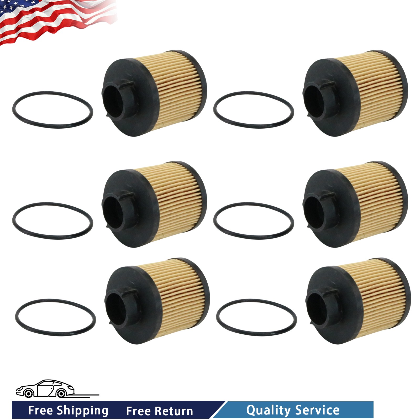 6X Oil Filter 07L115561C For 2004-2008 Lamborghini Gallardo USA