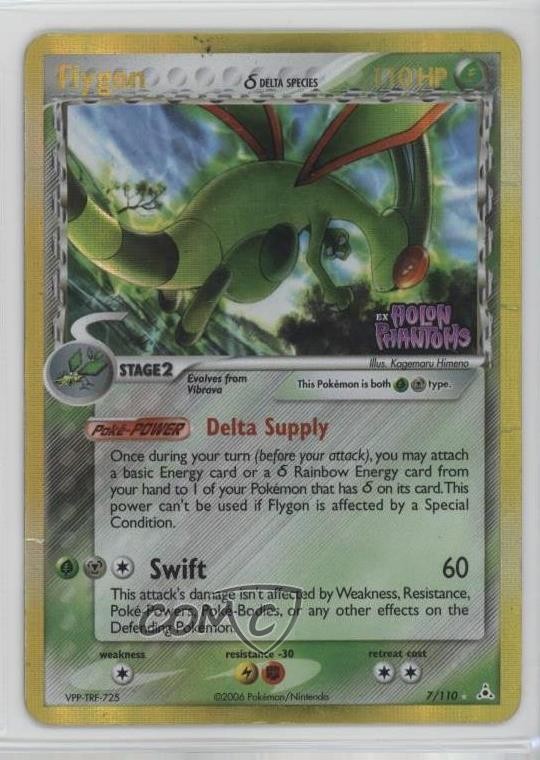 Flygon Reverse Foil Pokemon EX Holon Phantoms #7 2006