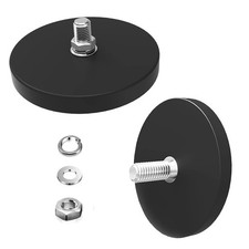 Anti-Scratch Mounting Magnets,130lbs Rubber Coated M8 2pack 130lbs, Black