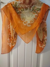 Vibrant Orange Sheer Fun Square Scarf
