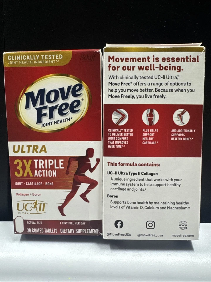 2x Move Free Ultra Joint-Cartilage-Bone Triple Action w/UC Ultra II 30ct Ex12/26 - Image 3 of 4