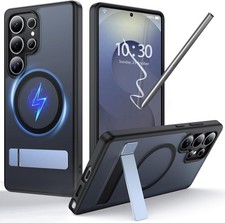 Samsung Galaxy S25 Ultra Case with Invisible Kickstand, Military Shockproof Bump