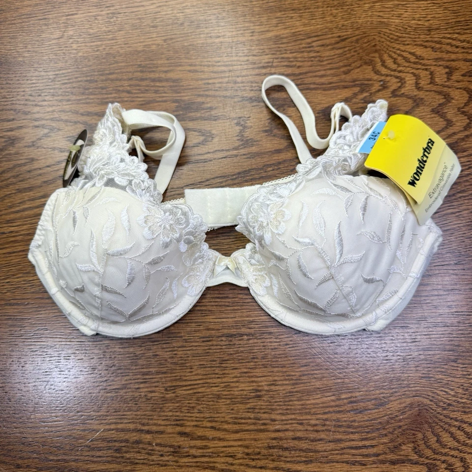 Wonderbra Extravagance Padded Bra 36C Floral Embroidered STYLE 7515 - Image 3 of 4