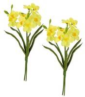 KüNstliche Narzissen FrüHlingsblumen Strauß Deko Osterdeko 2Er Set Gelb